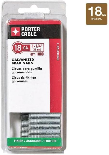 Miniatura 2 de PORTER-CABLE BN18125-1 Clavo Brad de calibre 18 de 1-14 pulgadas (1000 por caja)