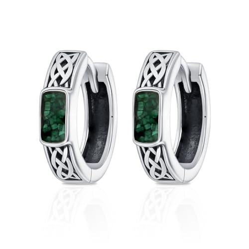 Créoles celtiques malachite argent au quotidien