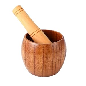 Wenrescry Jujube Wood Mortar and Pestle