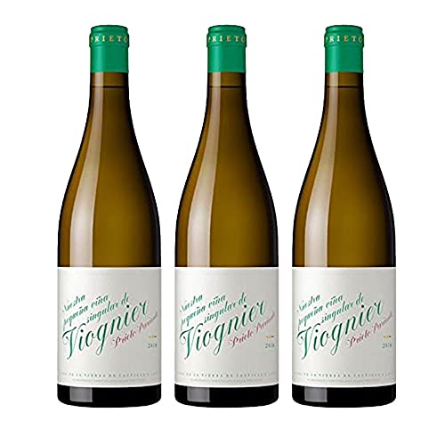 Vino Blanco Viognier de 75 cl - D.O. Castilla-Leon - Bodegas Prieto Pariente (Pack de 3 botellas)