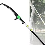 KXEcoLife Sierra telescópica de poda para jardín, Sierra de pértiga Profesional de Aluminio para Ramas y Hojas en Altura, Cortasetos con Mango, 5,4 m