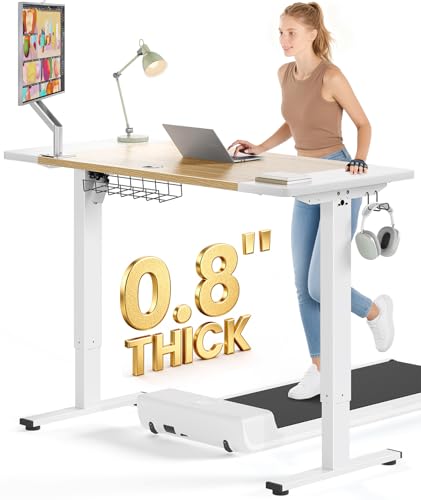 Image of SIAGO Electric Standing Desk Adjustable - 55 x 24 Inch Sit Stand up Desk with 0.8 Inch Thick Tabletop - Adjustable Height Table with 3 Memory Preset, Cable Management for Home Office