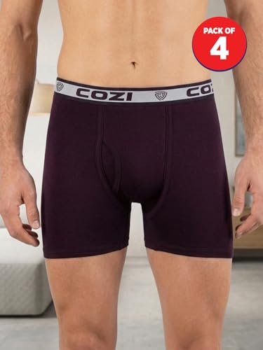 Image of Lux Cozi Men's Cotton Boxers (Pack of 4) (Color & Prints May Vary)