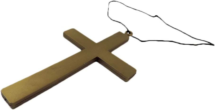 Plastic Religious Gold Cross Costume Necklace