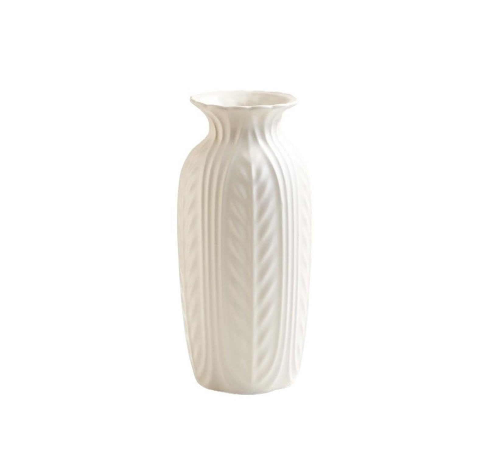 Decorative Vases Creative White Ceramic Decorative Vase Living Room Flower Arrangement Desktop Decoration Utensil Rustic(Medium)