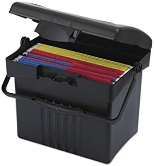File Box with Organizer, Letter Files, 14" x 11.25" x 14.5", Black