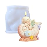 Oxtxuzdm Moldes de silicona con aroma a caracola, resina epoxi, chocolate, yesos, caracola, adorno de silicona para bebé, resina epoxi