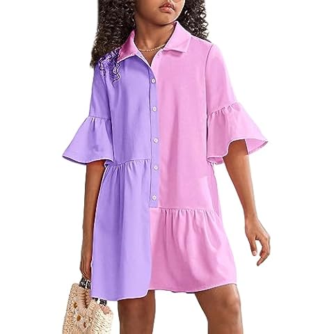 Verdusa Colorblock Ruffle Hem Dress Cover