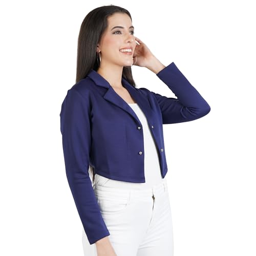 AOL Women's Regular Fit Open Neck Cropped Blazer3