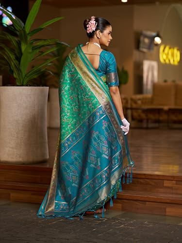 Image of SWORNOF Women's kanjivaram banarasi silk saree Zari Woven for festival Wedding silk with rich pallu Design sarees for women with Unstitched blouse piece