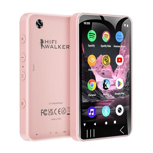 G7 MP3 Player with Camera and Speaker, 4 Inch Touchscreen Android 13 MP3 Player, Bluetooth WiFi Music Player with Spotify, 2000mAh, Expandable Storage up to 128GB - Pink