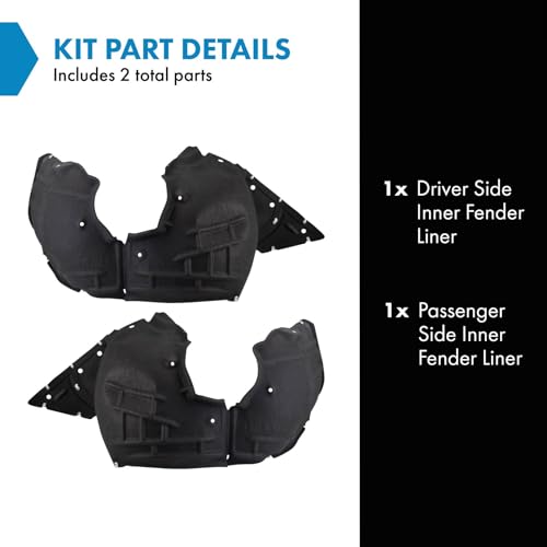 Image of TRQ Front Inner Fender Liner Set Compatible with 2016-2023 Chevrolet Camaro GM1248295 GM1249295