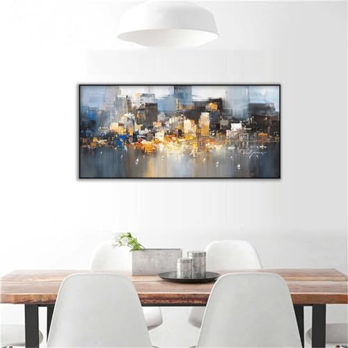 Tableau abstrait sur toile grand format 60x120cm pour décoration murale - 3