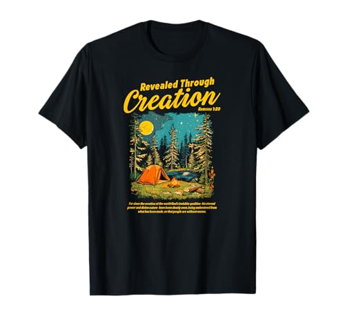 Through Creation Romans 1:20 聖書の詩 クリスチャンキャンプ Tシャツ