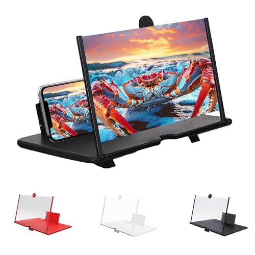 2026 Screen Magnifier for Cell Phone - 10-18 Inch HD Mobile Amplifier, Foldable Lightweight, Supports All Smartphones Watching Movies Videos (Black,12 in)