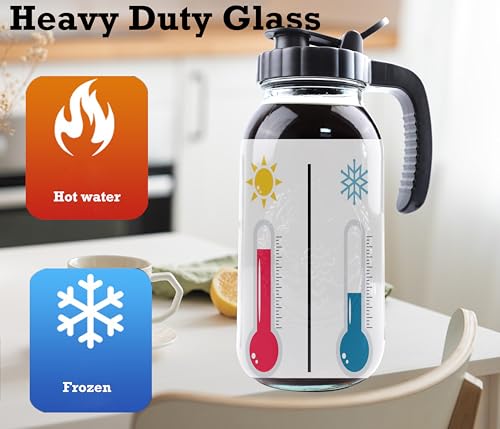 Cold Brew Cafeteira de 2 litros, conjunto de 2 jarras de vidro com filtro de tampa de 2 litros de bo