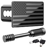 KINIDAS Trailer Hitch Covers, Heavy American Flag Metal Trailer Hitch Cover for 2 Inch Receivers, Hi