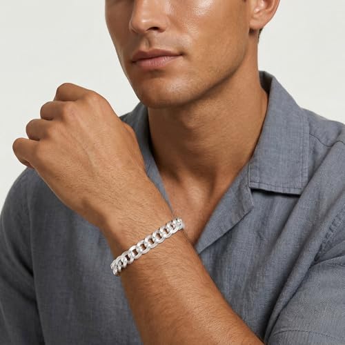 Pulsera de Plata S925 para Hombre Cadena de 9MM miniatura 2