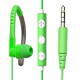 Maxrock (Tm) 3.5mm Jack Stereo Sport Headphones with Flexible Earhook In-line Volume Control Microphone(green)