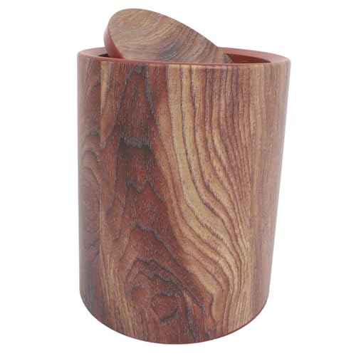 Caneca de basura con tapa abatible acabado madera
