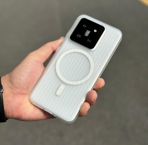 Image of Kapa Wave Magnetic Frosted Grip Back Cover for Xiaomi 15 | [MagSafe Compatible] Wireless Charging, Slim, Metal Buttons Matte Finish Back Case (White)