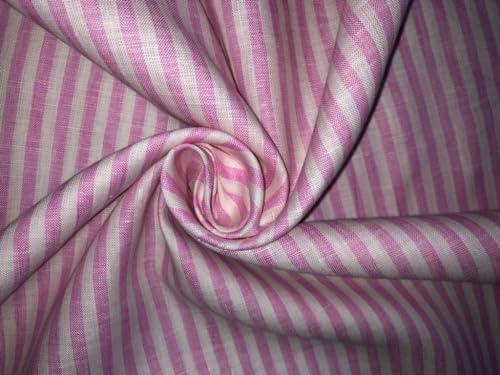 Tissu en lin rayé rose et ivoire pour raviver vos souvenirs rétro précieux
