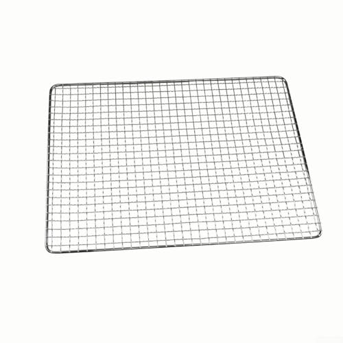 Malla para barbacoa, rectangular, resistente a altas temperaturas, para pescado, carne, verduras, red cuadrada desechable para cocinar al aire libre (30 x 40 cm)