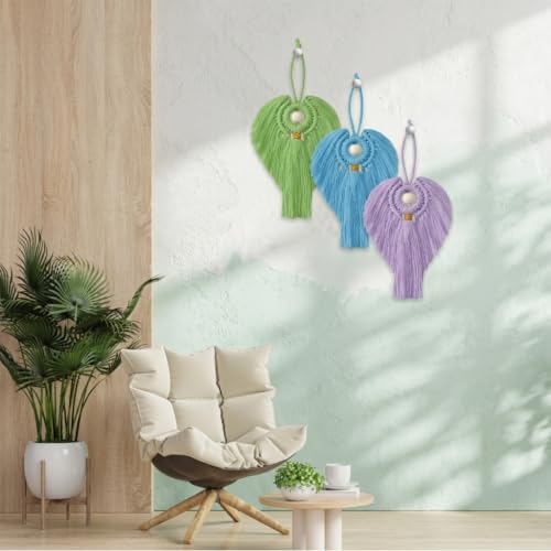 Image of PATPAT 3Sets Angel Macrame kit Craft kit for Adults Kids with Tools, DIY Embroidery Activity Art Kits for Adults Hanging Ornament Boho Macrame Wall Hanging Decor Birthday Gifts