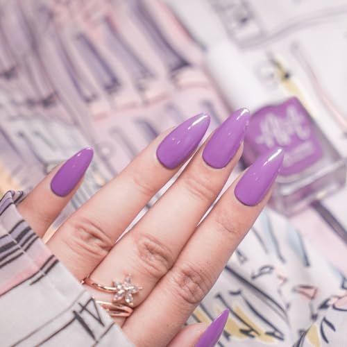 Image of Nails & More Orchid Nail Polish, Argan Oil-Infused Gel Shine, Bright Purple Nails, Trendy Nail Color | 10ml