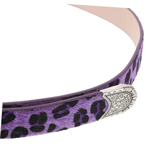 Vintage Western Belt: Retro Wide Leopard Print Buckle Belt For Jeans Pants Dress Ideal For Parties And Everyday Use Purple3