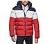 Tommy Hilfiger Men's Classic Hooded Puffer Jacket (Standard and Big & Tall), midnight/white/red, 4X Big