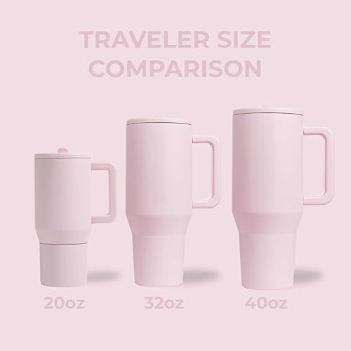 Miniatura 44 de HydroJug Traveler - Botella de agua 40 oz con asa y pajilla abatible, apto para soporte para vasos, resistente a fugas, reutilizable, aislado, acero