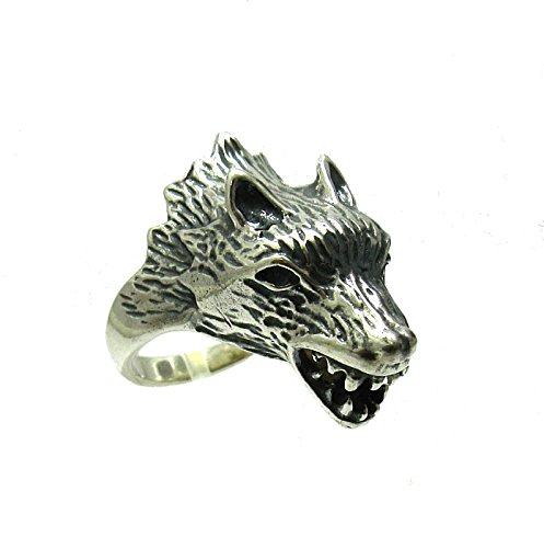 Bague loup en argent massif 925 R001357 pour homme