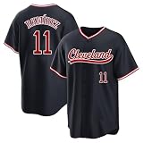 NZUONODAI José RamíRez Jersey Cleveland Black Youth Baseball Stitched