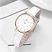 SHENGKE SK Ultra Thin Minialist Women Watches Simple Two Hands Ladies Dress Watch Leather Strap (White)