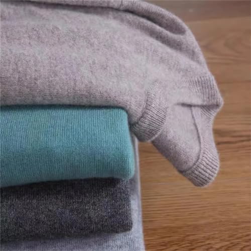 Merino Wool Sweater Men's Round Neck Thickened Tops Autumn Winter Soft Warm Casual Solid Color Knitted Pullover3