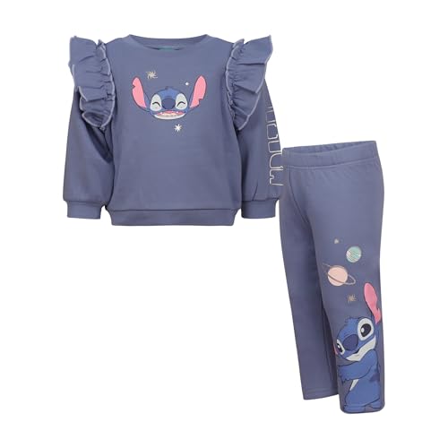 Image of Magic Threadz Disney Clothes Baby Girls Sweatshirt & Pants Set – Marie, Lilo & Stitch, and Minnie Mouse Outfit Set (12M–24M)