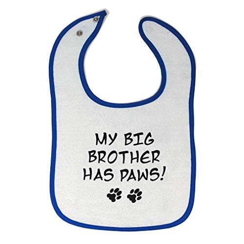 Toddler & Baby Bibs Burp Cloths My Big Brother Has Paws Dog Lover Pet Cotton Items for Girl Boy Gifts Ah White Royal Blue Design Only