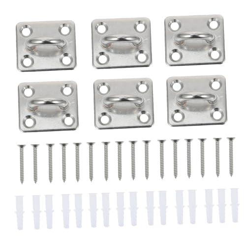 KICHOUSE Sturdy U-Shaped Pipe Hooks 6pcs Set Square Door Buckles Hook Bases for Industrial Use