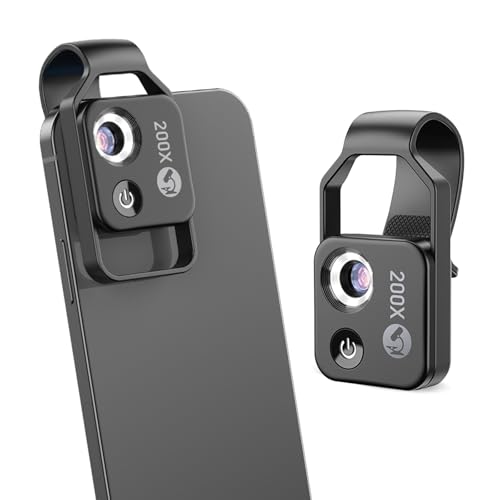 Microscope pour téléphone grossissement 200X avec éclairage LED puissant