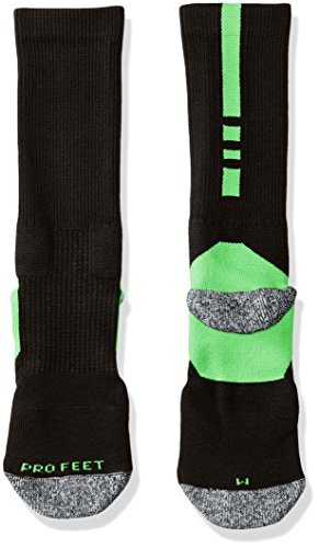 Pro Feet Men's Shooter 2.0 Team Socks, Black/Neon Green, Large #TOP1