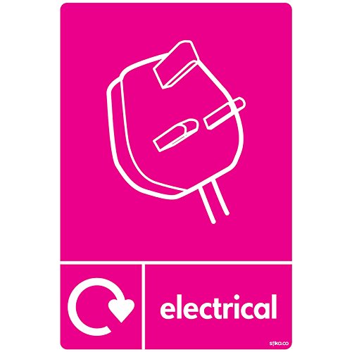 stika.co WRAP Recycling Signs - Recycle Now Signs - Self Adhesive Vinyl Sticker (A5 148 x 210mm, Electrical)