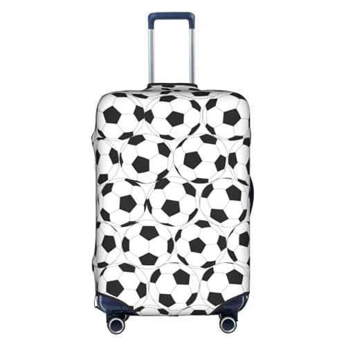Housse de bagage de voyage ballon de football blanc et noir extensible pour valise taille XL