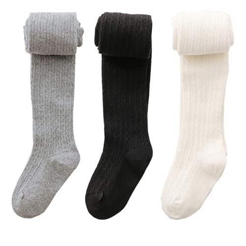 Toddler Little Kids Girls Cable Knit Tights Cotton Soft Pantyhose Leggings Stockings Basis Matching