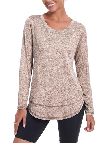 Haut de sport manches longues femme t-shirt de golf élégant anti-transpiration