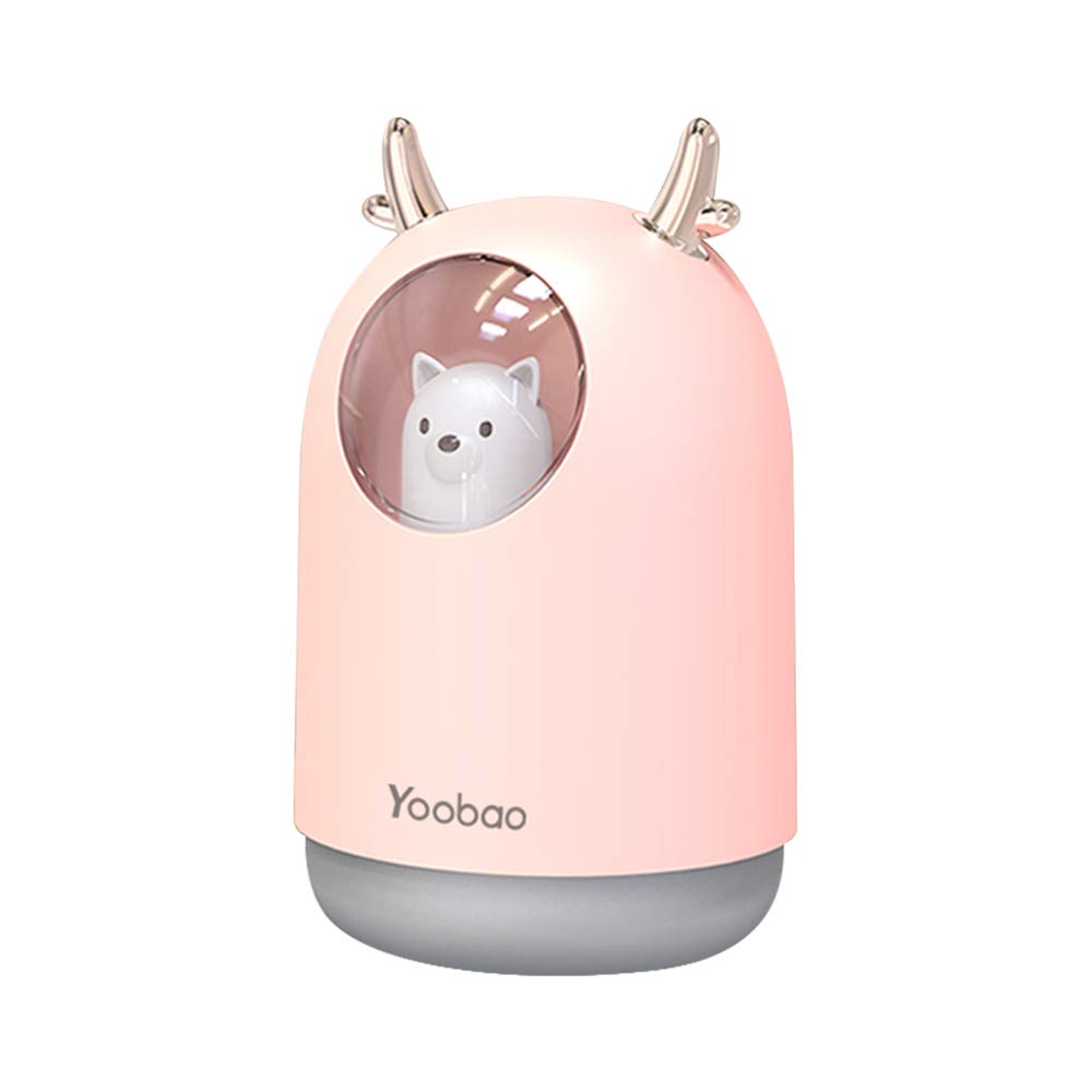 Ubersweet® USB Hdifier 300ml Mini Portable Hdifier Desktop Bedroom Mute Hdifier with 7-Color Breathing Light Pink-image-22