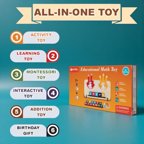 Image of Educational Math Learning & Activity Toys for Kids 3-5 | Interactive Early Brain Development Montessori Toys for 3-4 Years Old | Number Blocks for Toddlers 3,4 | Birthday Gift for Boys & Girls