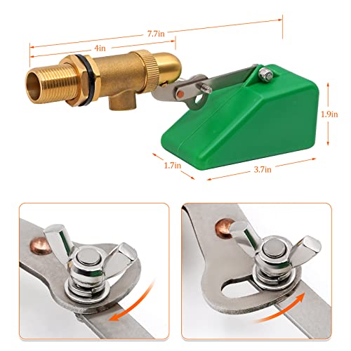 farm & ranch Automatische runderdrink met afvoerstop, roestvrij staal, met 2 stuks verstelbaar koperen vlotterventiel voor os, paard, geiten, schapen, rundvlees, hond - Afbeelding 4