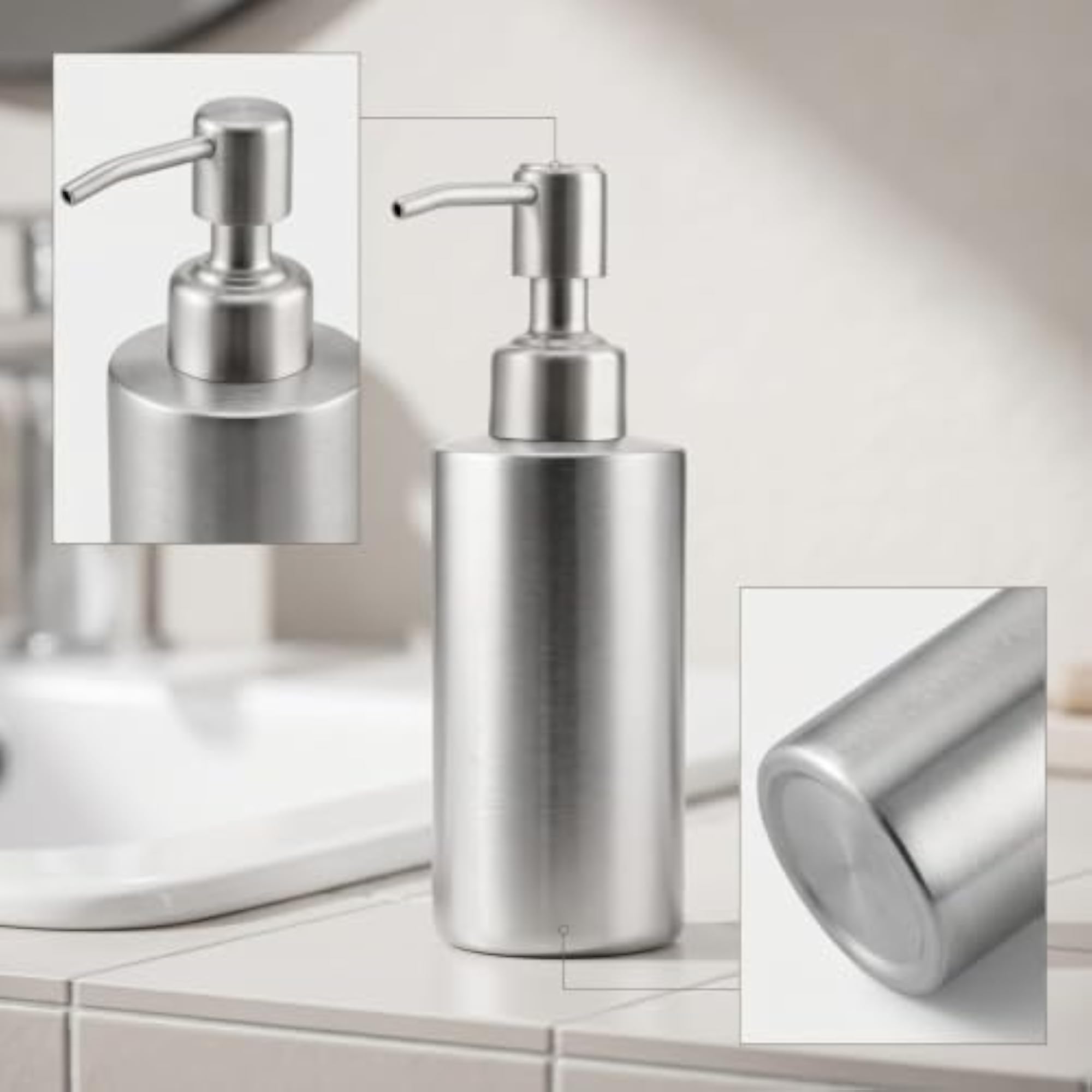 Stainless Steel Minimalist Lotion Bottle with Pump