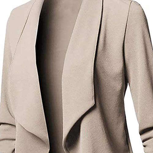 Women's Fall Open Front Blazer Jacket Lightweight Casual Work Office Cardigan Outerwear with 3/4 Sleeves Dressy Tops4